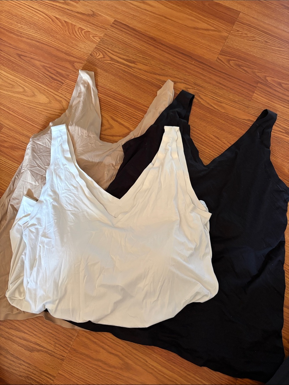 Soma V-Neck Tank Tops – Black, Cream, Taupe